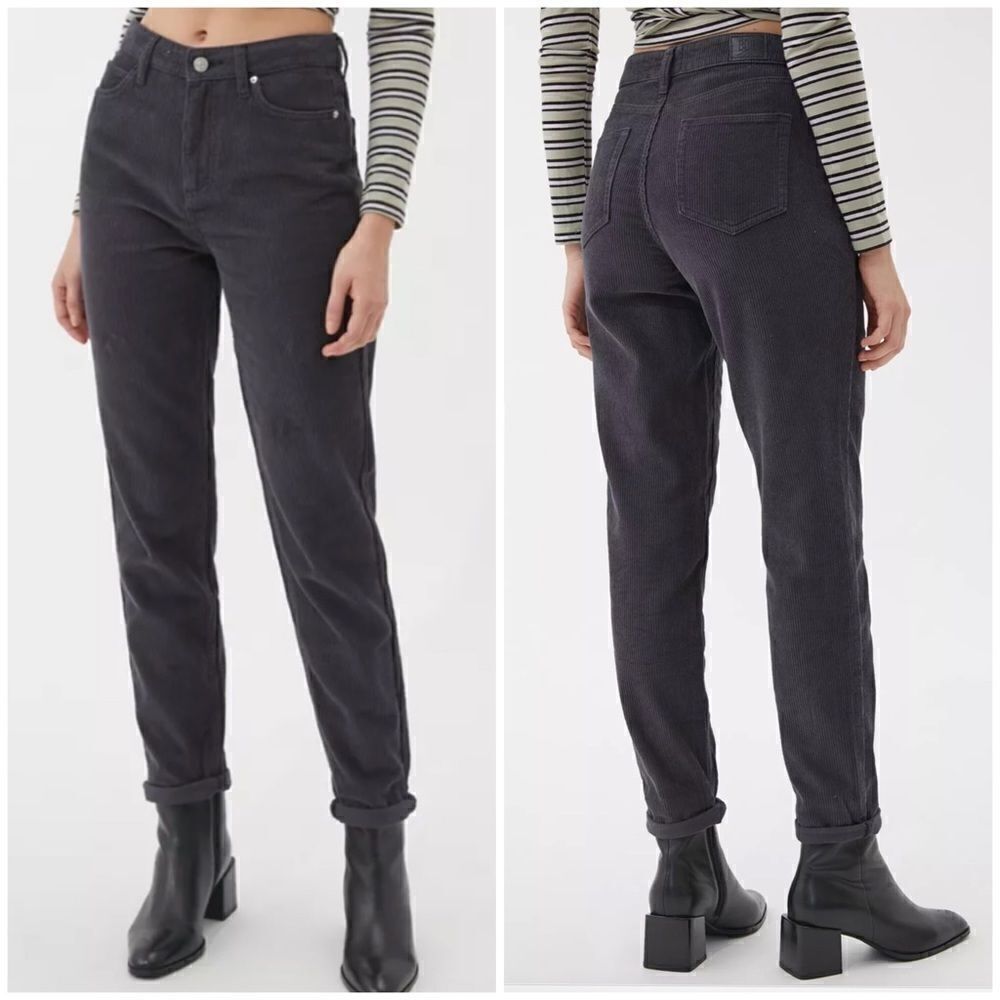 BDG Dark Navy Corduroy High Rise Mom Pants